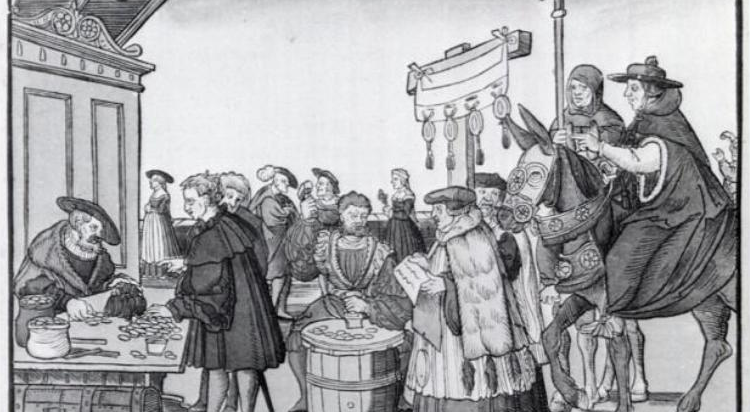 Afladshandel Luther gjorde op med tanken om, at man kunne købe sig til frelse ved hjælp af afladsbreve.